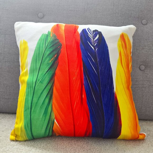 3D Print Cushion Cover 16” x 16” Feathers - Picture 1 of 2